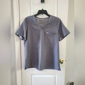 FIGS Women's Catarina One-Pocket Scrub Top Graphite Gray Size Large